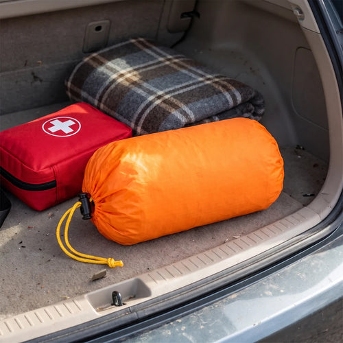 Sac de couchage de survie compact orange